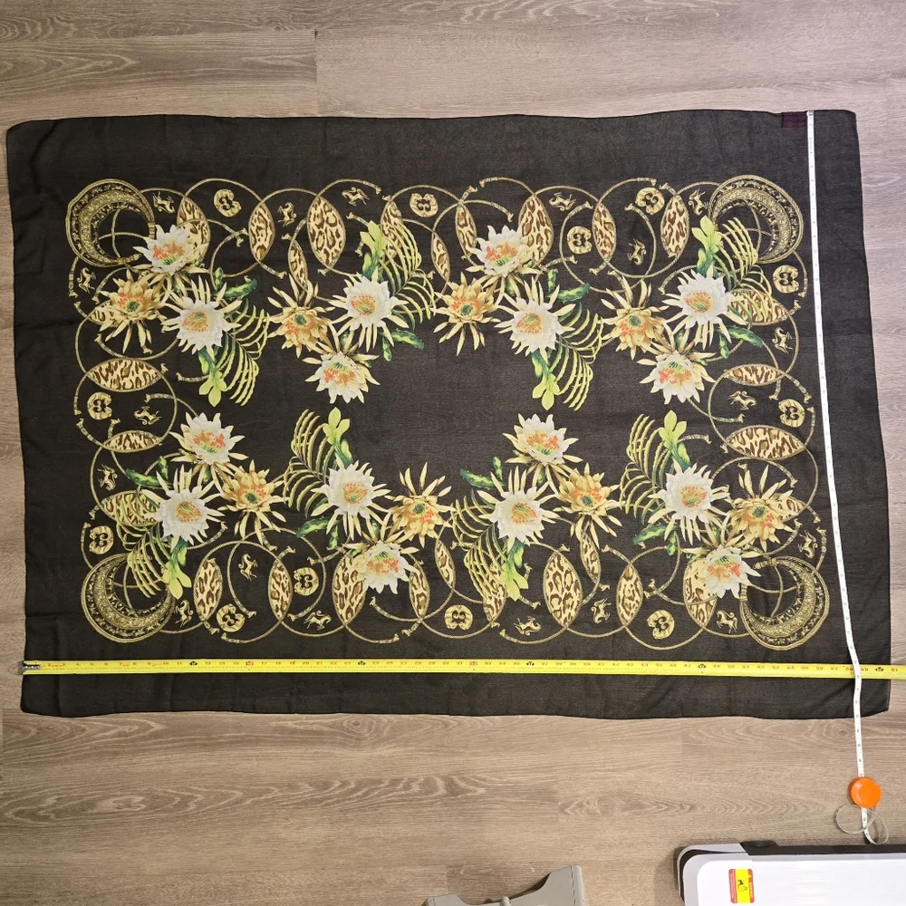 Rectangle Scarf Floral Leopard Equestrian Rococo Vintage Maximalist 80s vibe